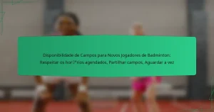 Disponibilidade de Campos para Novos Jogadores de Badminton: Respeitar os horários agendados, Partilhar campos, Aguardar a vez